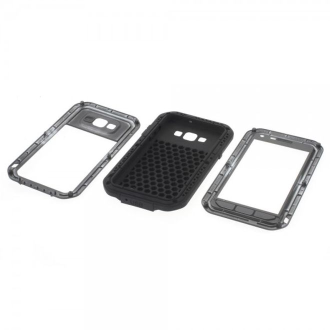 Samsung Galaxy A5 LOVE MEI Ultrarobustes Metall, Silikon und gehärtetes Glas Case - schwarz