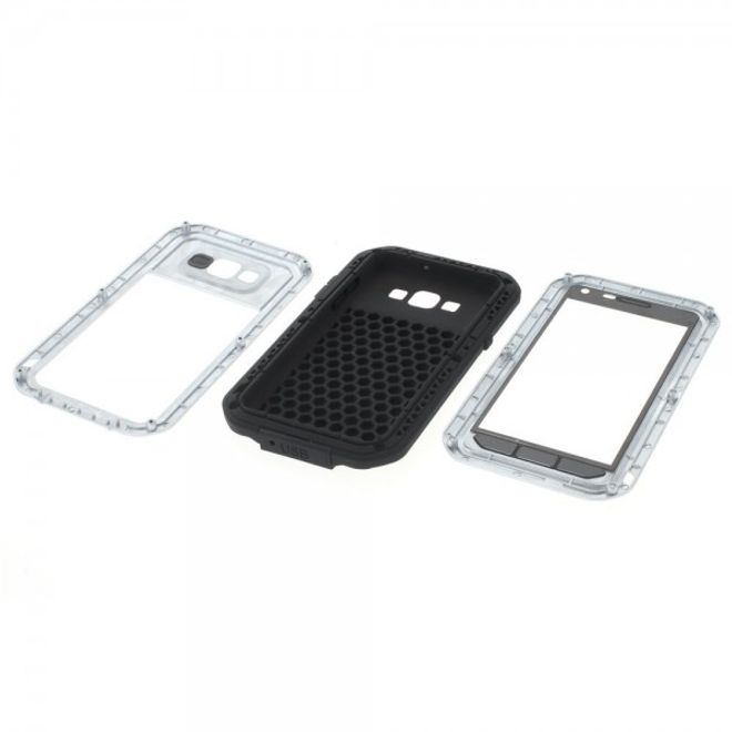 Samsung Galaxy A5 LOVE MEI Ultrarobustes Metall, Silikon und gehärtetes Glas Case - silber