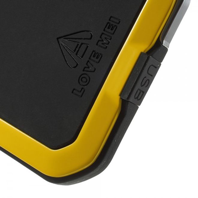 Samsung Galaxy S6 LOVE MEI Ultrarobustes Metall, Silikon und gehärtetes Glas Case - gelb