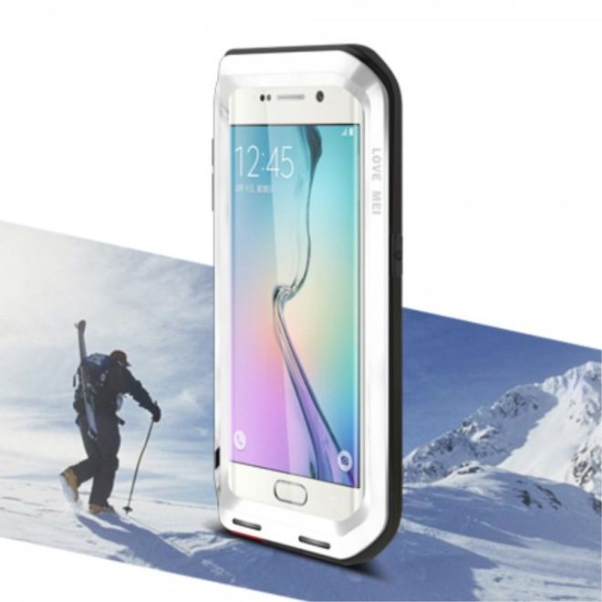 Galaxy S6 Edge LOVE MEI Ultrarobustes Metall und Silikon Case (ohne Gorilla Glas) - weiss