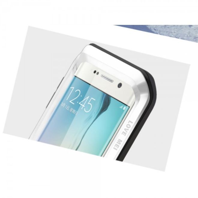 Galaxy S6 Edge LOVE MEI Ultrarobustes Metall und Silikon Case (ohne Gorilla Glas) - weiss