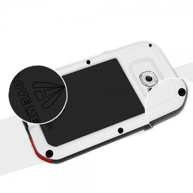 Galaxy S6 Edge LOVE MEI Ultrarobustes Metall und Silikon Case (ohne Gorilla Glas) - silber