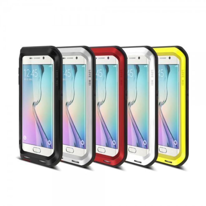 Galaxy S6 Edge LOVE MEI Ultrarobustes Metall und Silikon Case (ohne Gorilla Glas) - silber