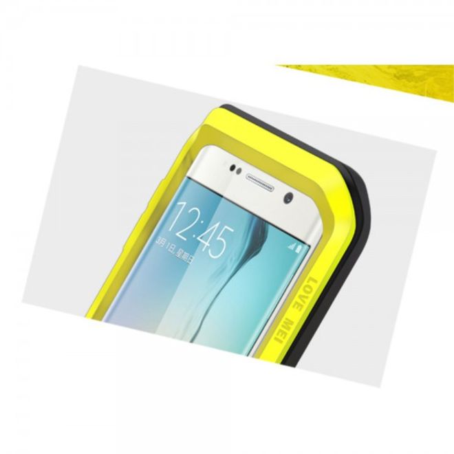 Galaxy S6 Edge LOVE MEI Ultrarobustes Metall und Silikon Case (ohne Gorilla Glas) - gelb