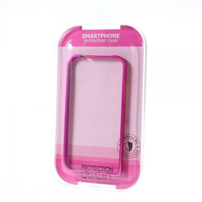 Samsung Galaxy J1 Passgenauer Metall Bumper - rosa