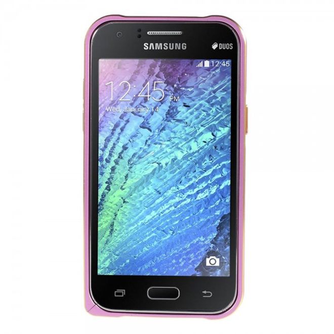 Samsung Galaxy J1 Passgenauer Metall Bumper - pink