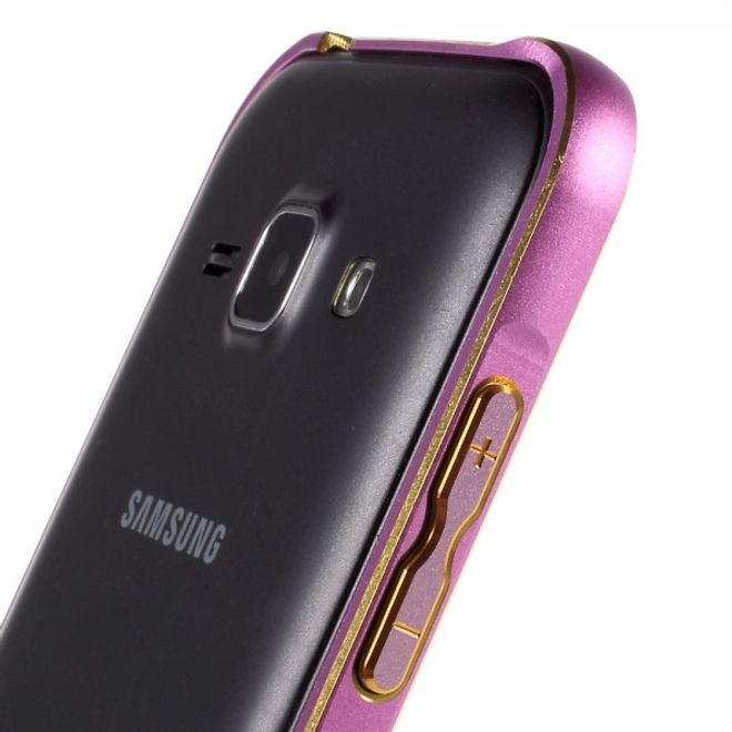 Samsung Galaxy J1 Passgenauer Metall Bumper - pink
