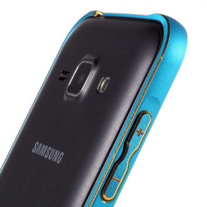 Samsung Galaxy J1 Passgenauer Metall Bumper - weiss