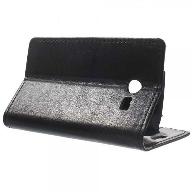 Samsung Galaxy Pocket 2 Crazy Horse Leder Case mit Kreditkartenslots - schwarz