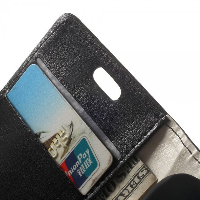 Samsung Galaxy Pocket 2 Crazy Horse Leder Case mit Kreditkartenslots - schwarz