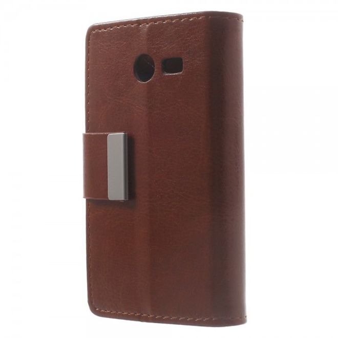 Samsung Galaxy Pocket 2 Crazy Horse Leder Case mit Kreditkartenslots - braun