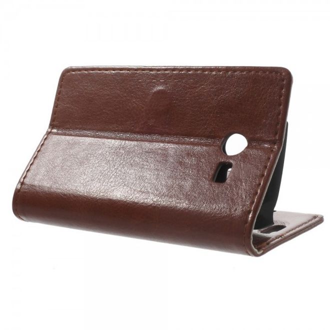 Samsung Galaxy Pocket 2 Crazy Horse Leder Case mit Kreditkartenslots - braun