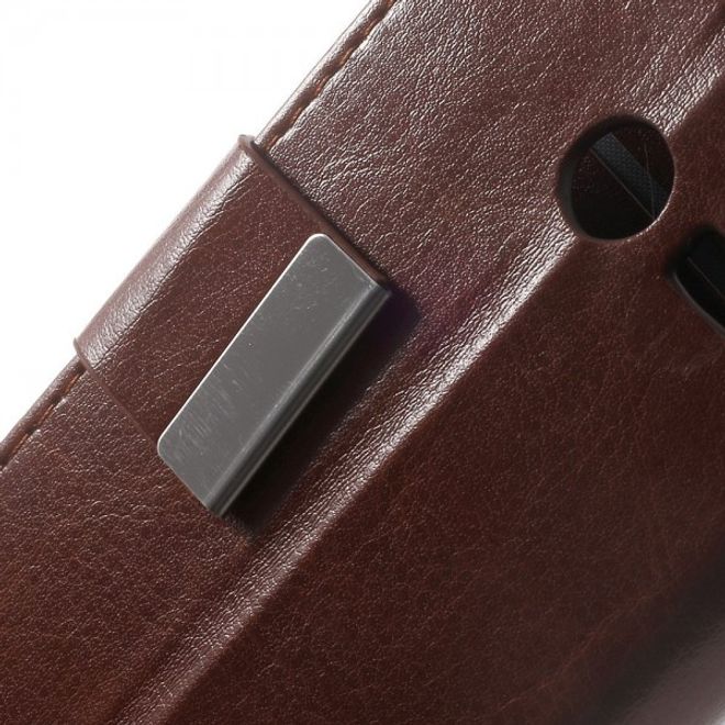 Samsung Galaxy Pocket 2 Crazy Horse Leder Case mit Kreditkartenslots - braun