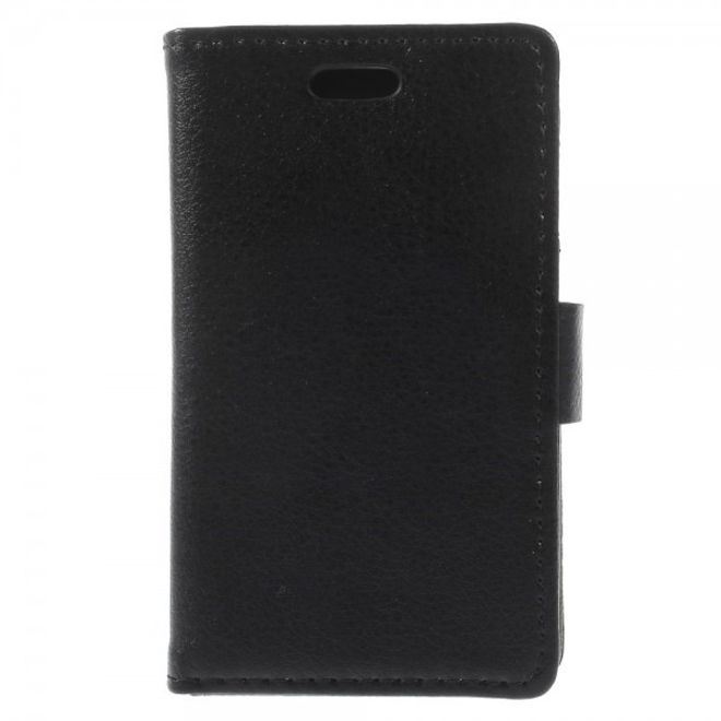 Samsung Galaxy Pocket 2 Elegantes Leder Case mit Litchitextur und Standfunktion - schwarz