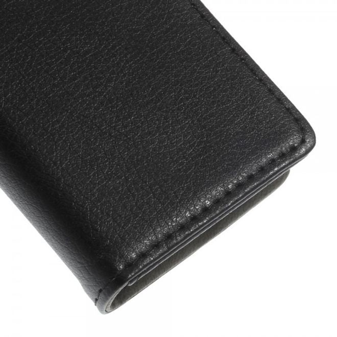 Samsung Galaxy Pocket 2 Elegantes Leder Case mit Litchitextur und Standfunktion - schwarz