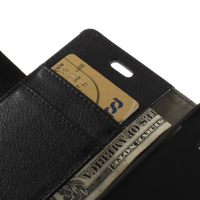 Samsung Galaxy Pocket 2 Elegantes Leder Case mit Litchitextur und Standfunktion - schwarz