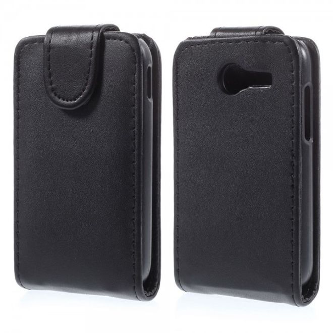 Samsung Galaxy Pocket 2 Magnetisches Leder Flip Case vertikal - schwarz