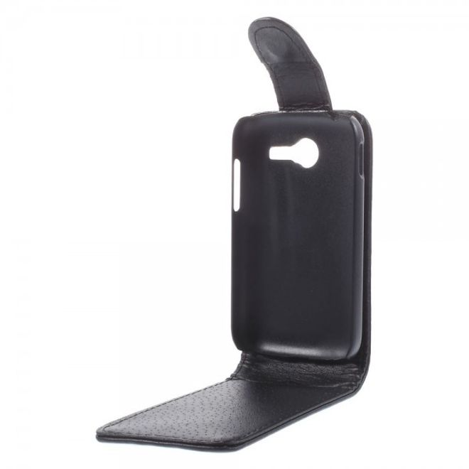 Samsung Galaxy Pocket 2 Magnetisches Leder Flip Case vertikal - schwarz