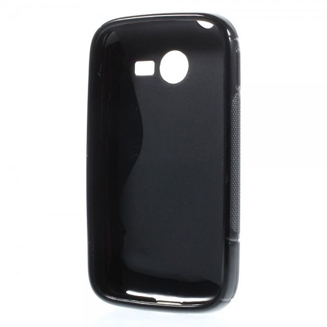 Samsung Galaxy Pocket 2 Elastisches Plastik Case S-Curve - schwarz