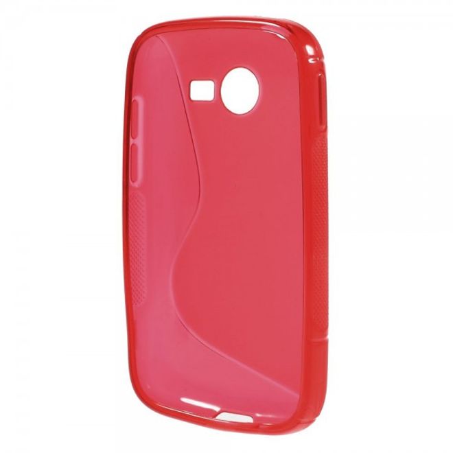 Samsung Galaxy Pocket 2 Elastisches Plastik Case S-Curve - rot