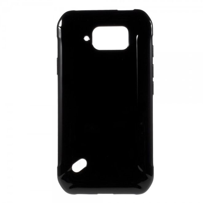 Samsung Galaxy S6 Active Glänzendes, elastisches Plastik Case - schwarz