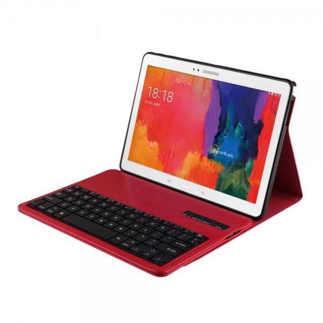 Samsung Galaxy Tab Pro 10.1 (T520/T525) Schickes Leder Case mit Bluetooth Tastatur - rot