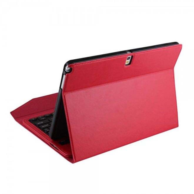 Samsung Galaxy Tab Pro 10.1 (T520/T525) Schickes Leder Case mit Bluetooth Tastatur - rot