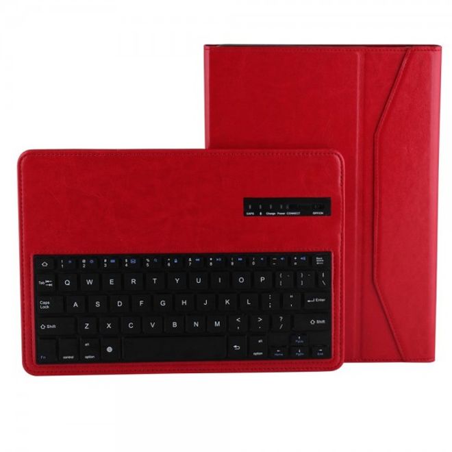 Samsung Galaxy Tab Pro 10.1 (T520/T525) Schickes Leder Case mit Bluetooth Tastatur - rot