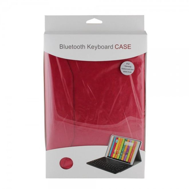 Samsung Galaxy Tab Pro 10.1 (T520/T525) Schickes Leder Case mit Bluetooth Tastatur - rot