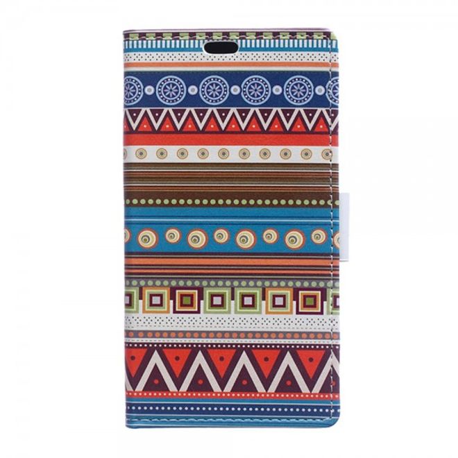 Sony Xperia M4 Aqua Magnetisches Leder Case mit Stammesmuster