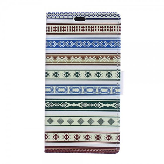 Sony Xperia M4 Aqua Magnetisches Leder Case mit geometrischem Muster