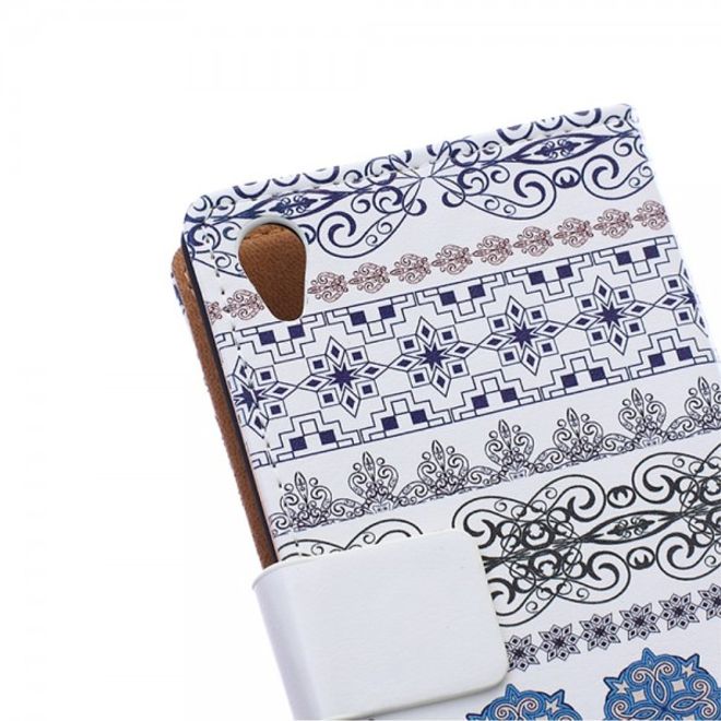 Sony Xperia M4 Aqua Magnetisches Leder Case mit schönem Muster