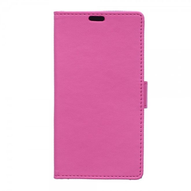 Samsung Galaxy J1 Schönes Leder Case mit Standfunktion und Kreditkartenslots - rosa