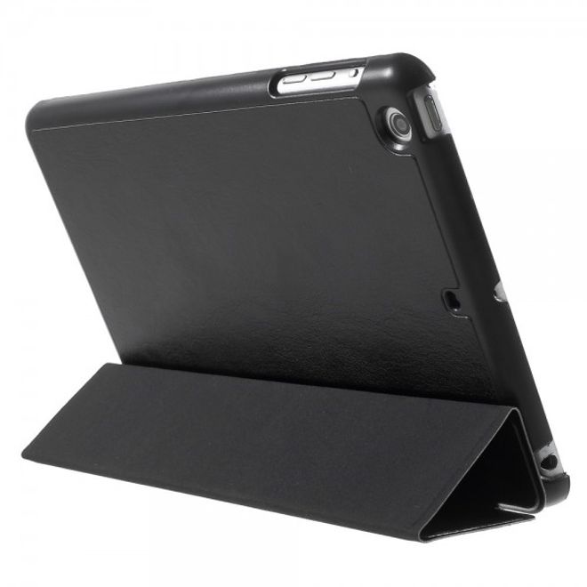 iPad Mini 1/2/3 Elegant Crazy Horse Leather Smart Case with Stand Function - Black
