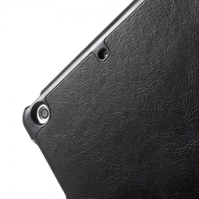 iPad Mini 1/2/3 Elegant Crazy Horse Leather Smart Case with Stand Function - Black