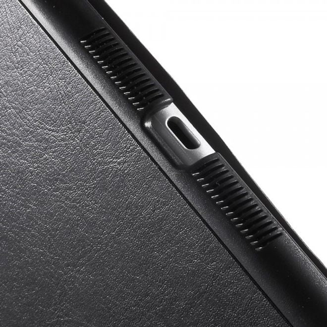 iPad Mini 1/2/3 Elegant Crazy Horse Leather Smart Case with Stand Function - Black