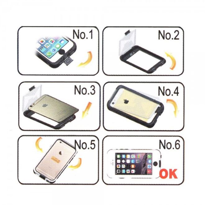 iPhone 6/6S Wasserdichtes Silikon und Plastik Case mit Bändel - weiss