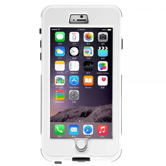 iPhone 6/6S Wasserdichtes Silikon und Plastik Case mit Bändel - weiss