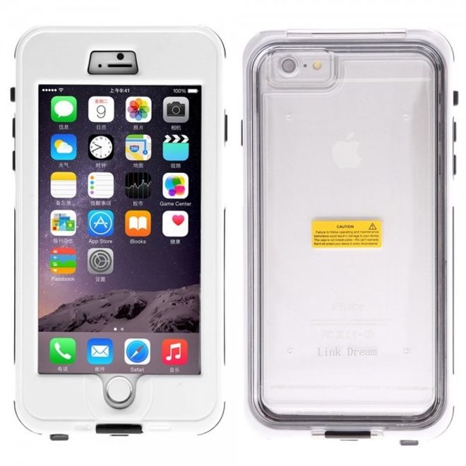 iPhone 6/6S Wasserdichtes Silikon und Plastik Case mit Bändel - weiss