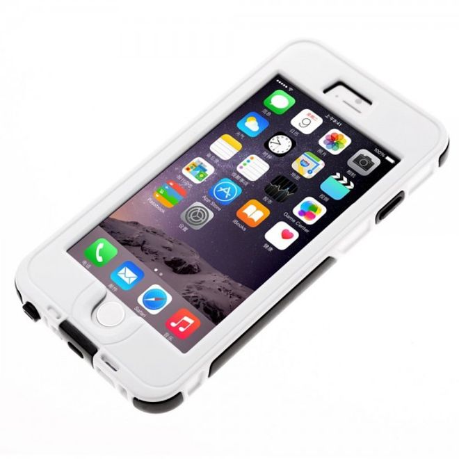 iPhone 6/6S Wasserdichtes Silikon und Plastik Case mit Bändel - weiss