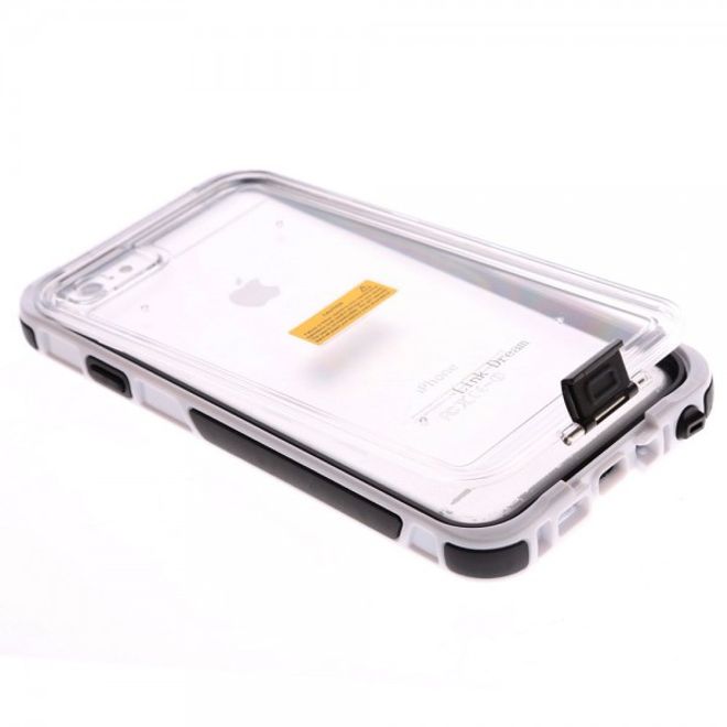 iPhone 6/6S Wasserdichtes Silikon und Plastik Case mit Bändel - weiss