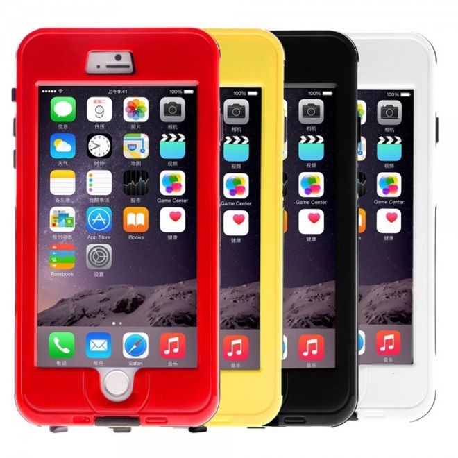 iPhone 6/6S Wasserdichtes Silikon und Plastik Case mit Bändel - weiss