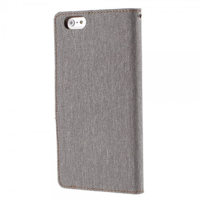 Goospery - iPhone 6S Plus/6 Plus Hülle - Handy Bookcover - Canvas Diary Series - grau/camel