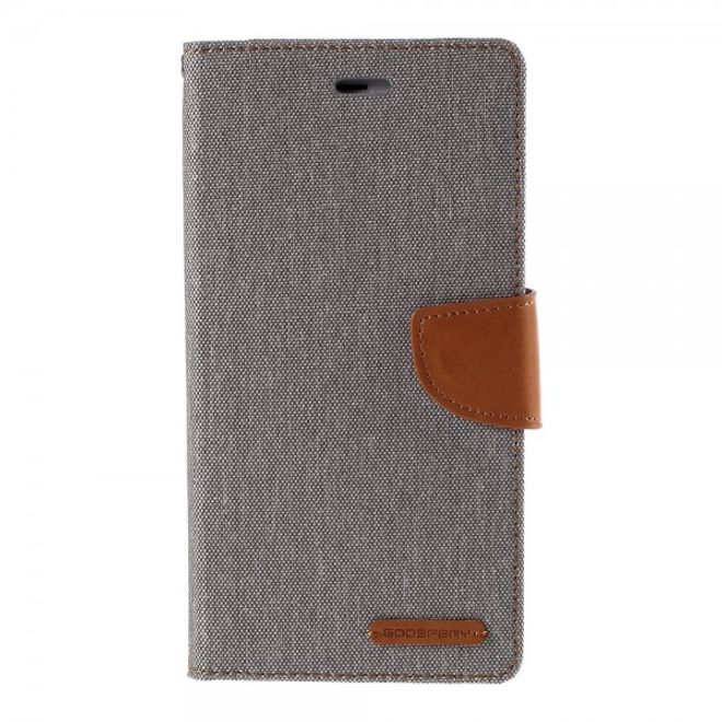 Goospery - iPhone 6S Plus/6 Plus Hülle - Handy Bookcover - Canvas Diary Series - grau/camel