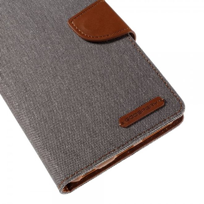 Goospery - iPhone 6S Plus/6 Plus Hülle - Handy Bookcover - Canvas Diary Series - grau/camel