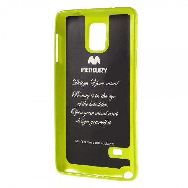 Samsung Galaxy Note 4 Newsets Mercury Elastisches, leicht glänzendes Plastik Case - grün