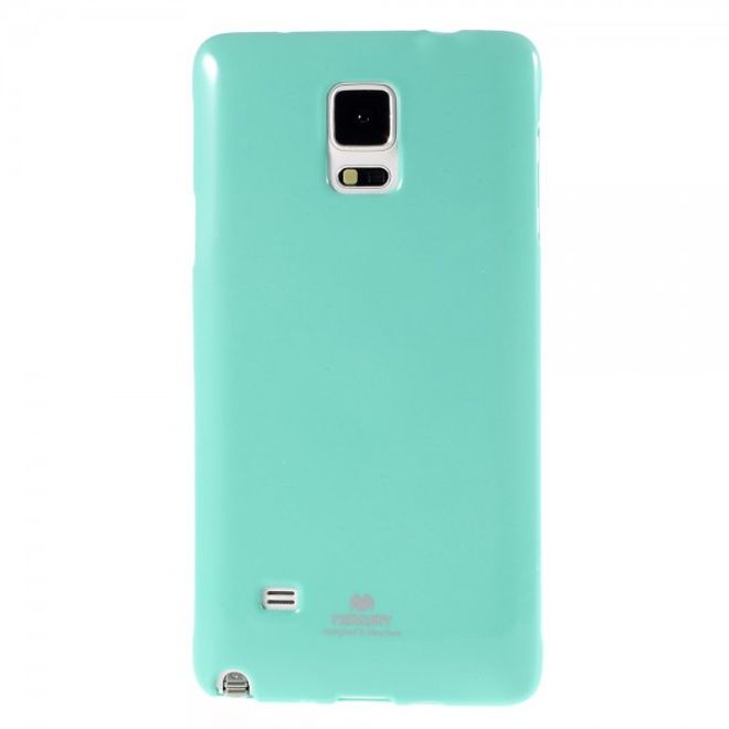 Samsung Galaxy Note 4 Newsets Mercury Elastisches, leicht glänzendes Plastik Case - cyan