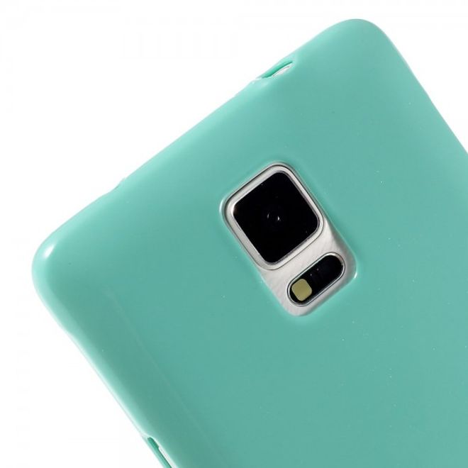 Samsung Galaxy Note 4 Newsets Mercury Elastisches, leicht glänzendes Plastik Case - cyan