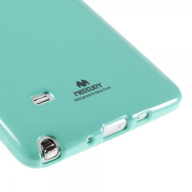 Samsung Galaxy Note 4 Newsets Mercury Elastisches, leicht glänzendes Plastik Case - cyan