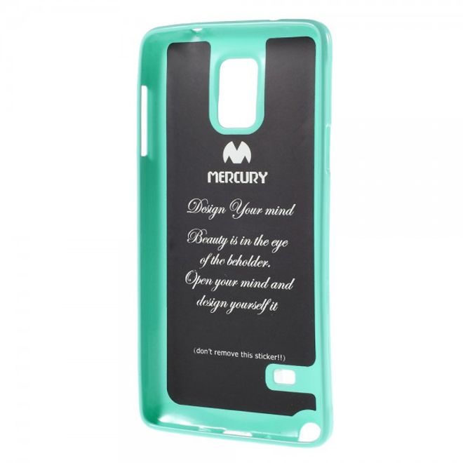 Samsung Galaxy Note 4 Newsets Mercury Elastisches, leicht glänzendes Plastik Case - cyan
